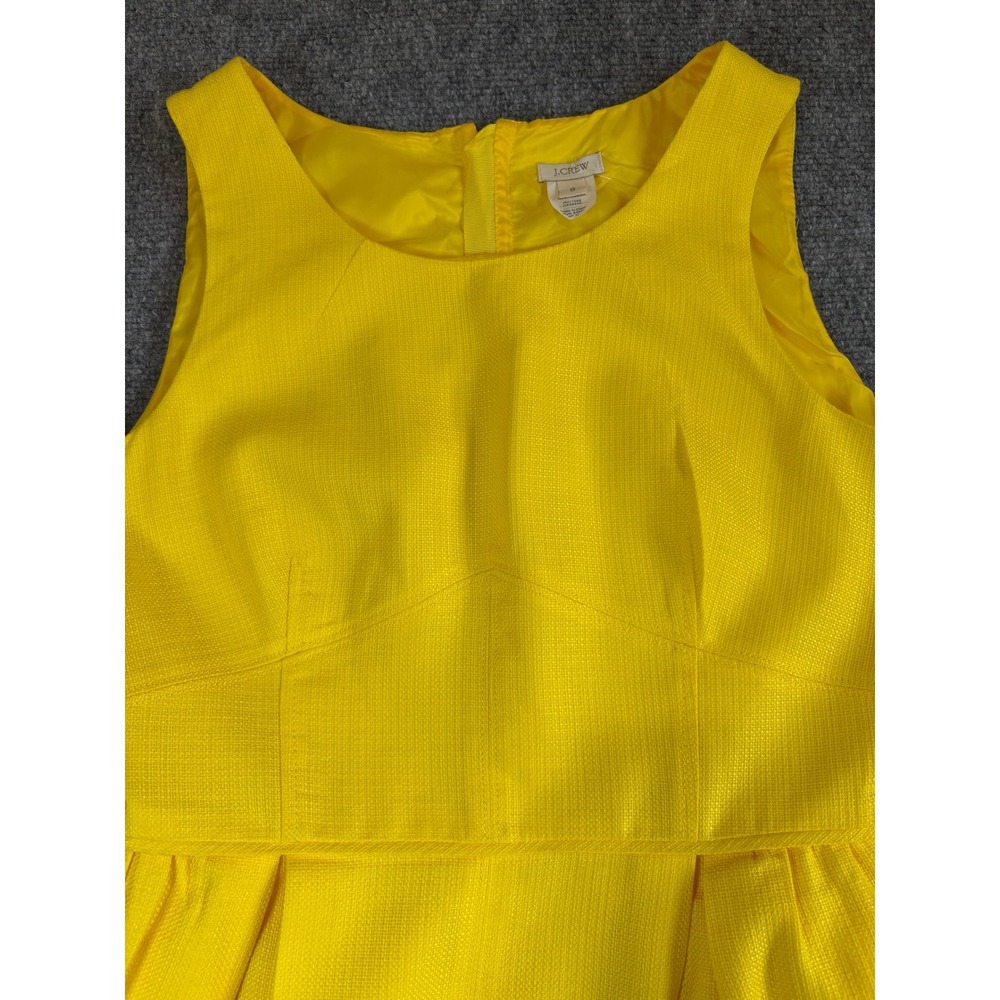 J.Crew Yellow Textured Basketweave Sleeveless Fit & Flare Dress 8 64991